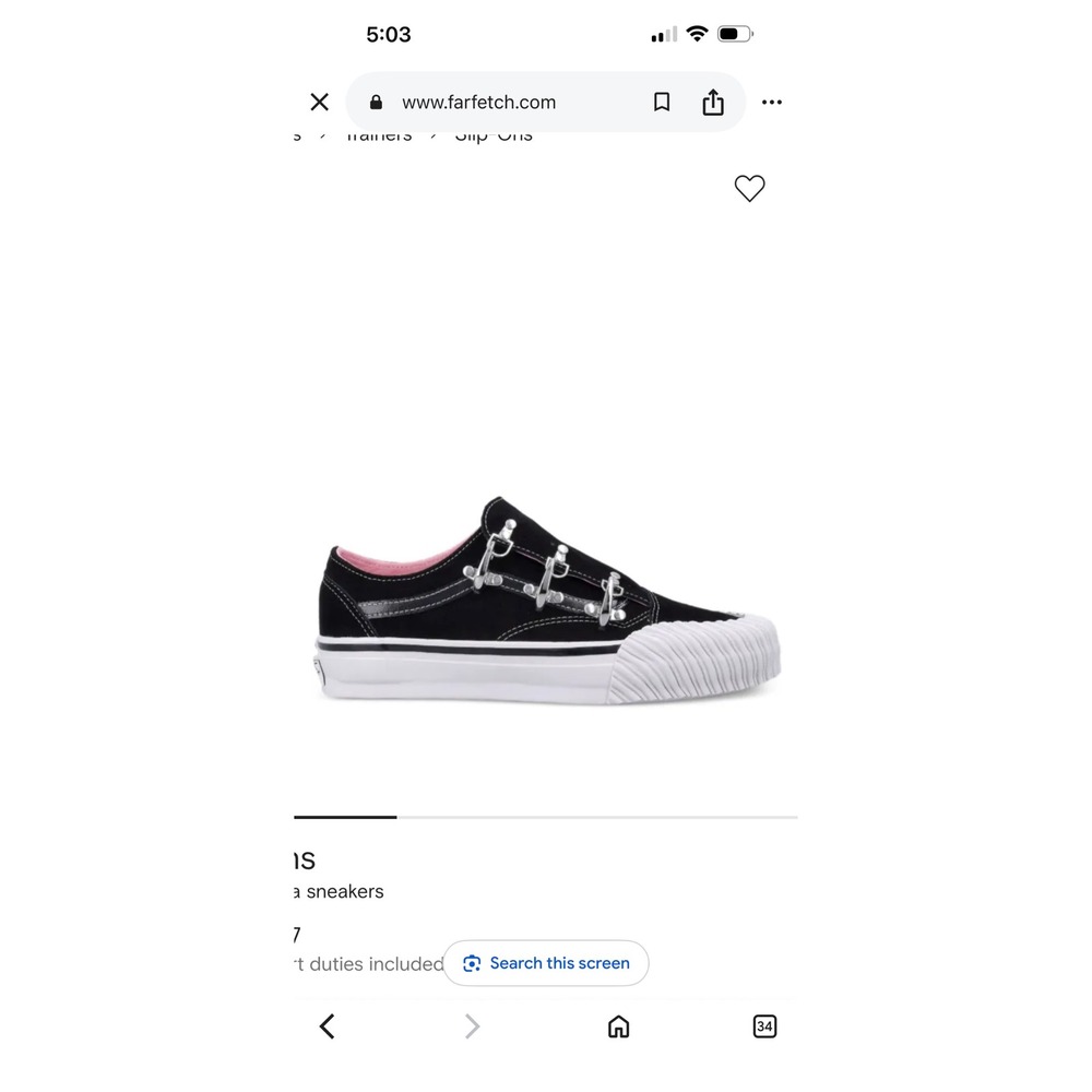 Vans Karina Rozunko‎ Sk8-Low Reissue SF Black Pink Metal Hardware Womens 7.5